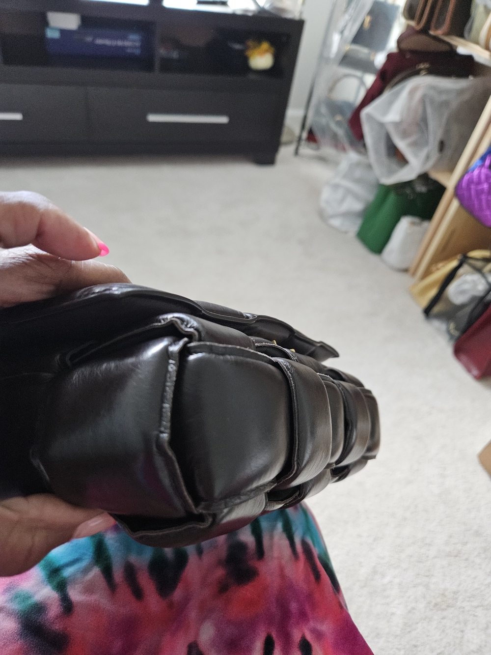 Bottega Vaneta Woven Quilted Leather Shoulder Bag - Brown - Picture 7 of 10
